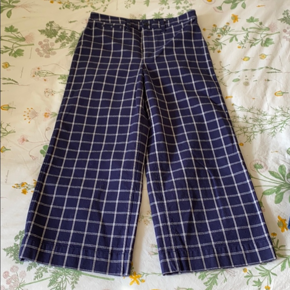 Madewell Plaid Emmett Wide Leg Pants